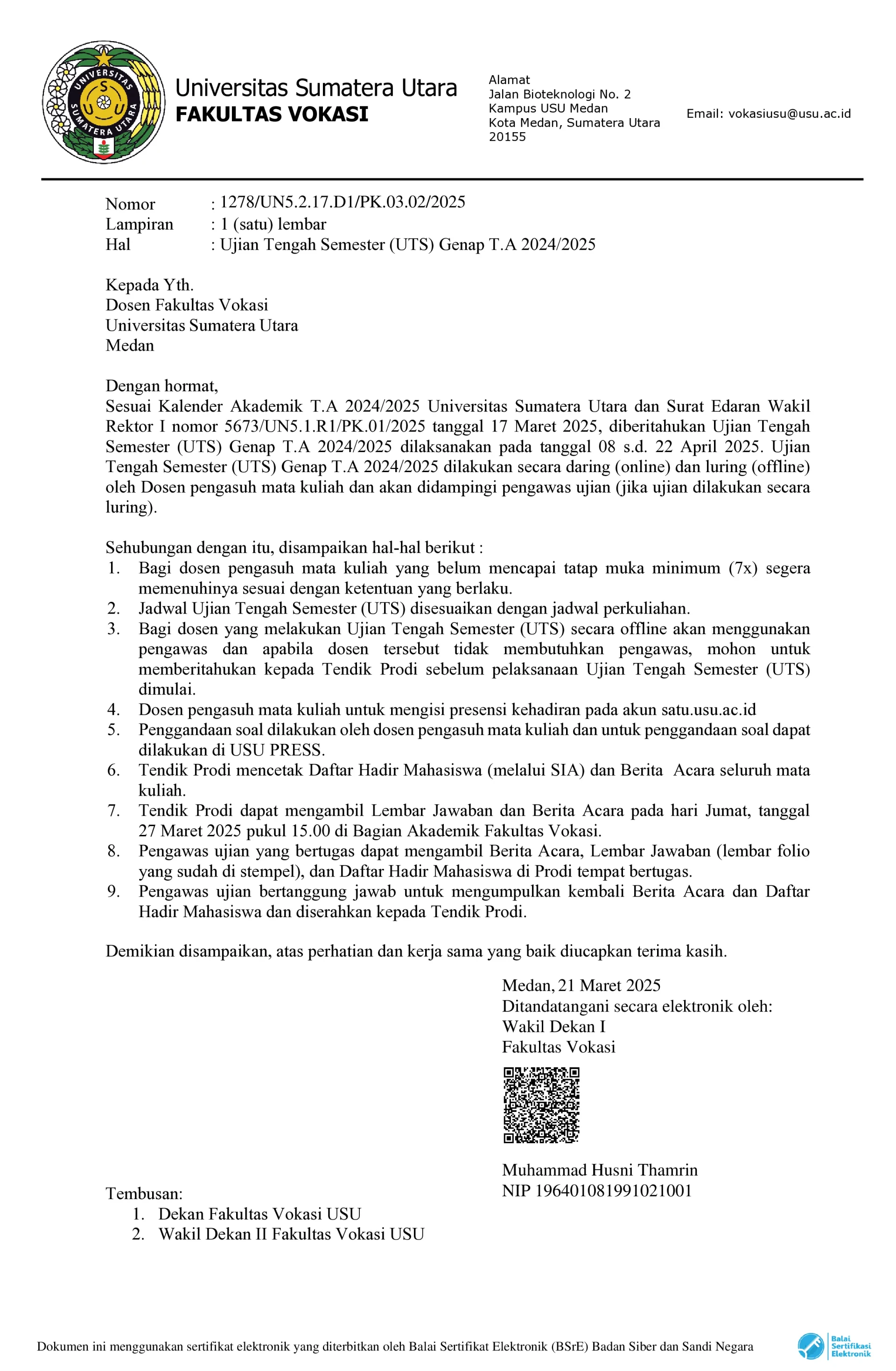 Mid-Semester Exam (UTS) Even Semester Academic Year 2024/2025 Faculty of Vocational Education